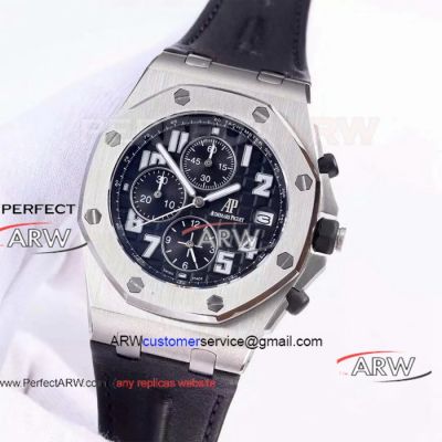 Perfect Replica Audemars Piguet Offshore Chronograph Watch - Quartz Chronograph SS Black Face